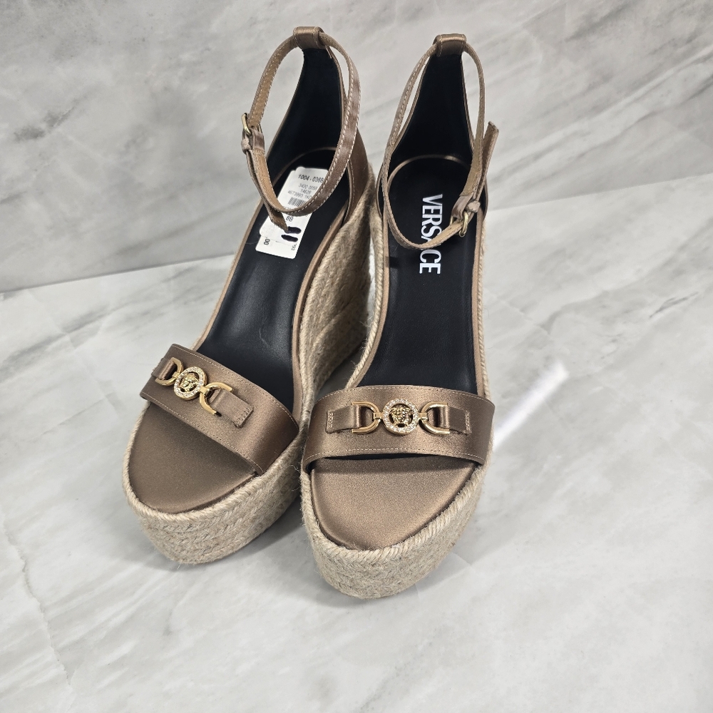 Versace Women's Bronze Platform Sandals